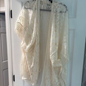 Elegant Cream Lace Women Sweater